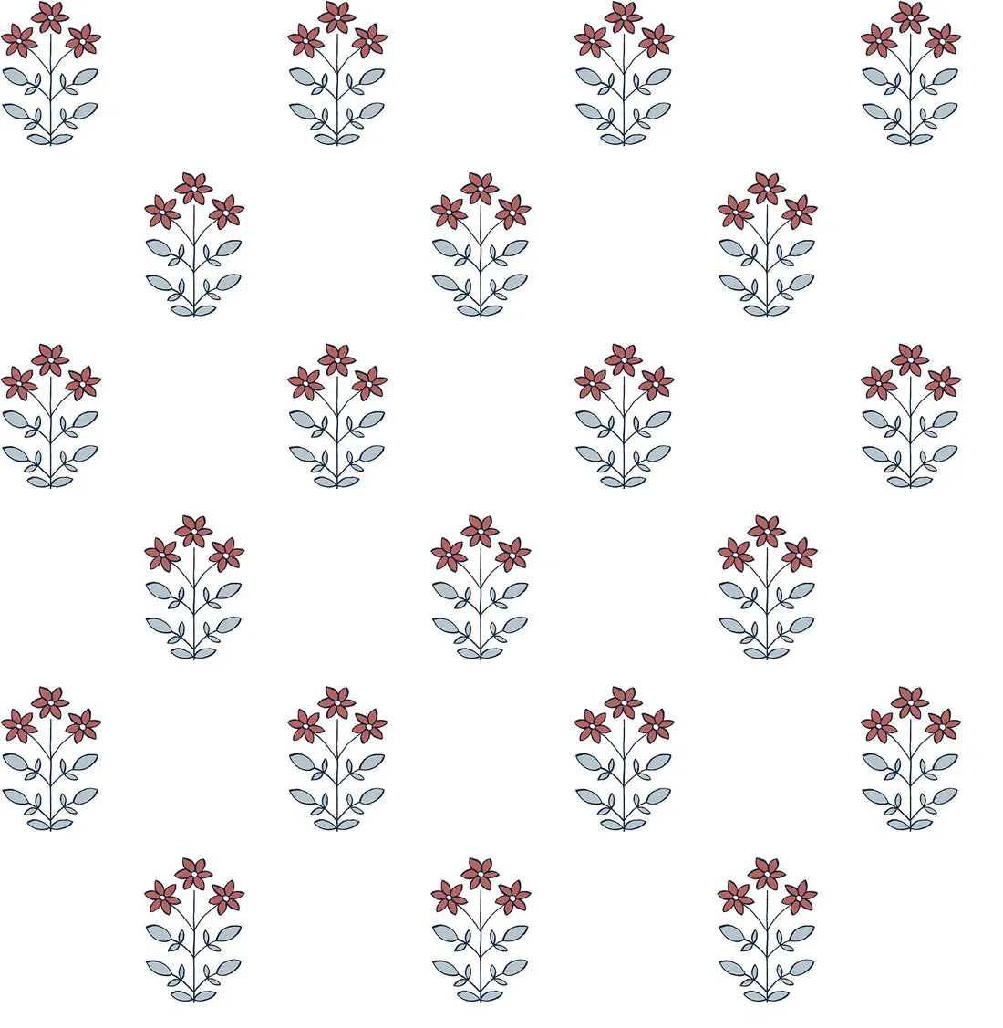 York Kit Floral wallpaper pattern detail