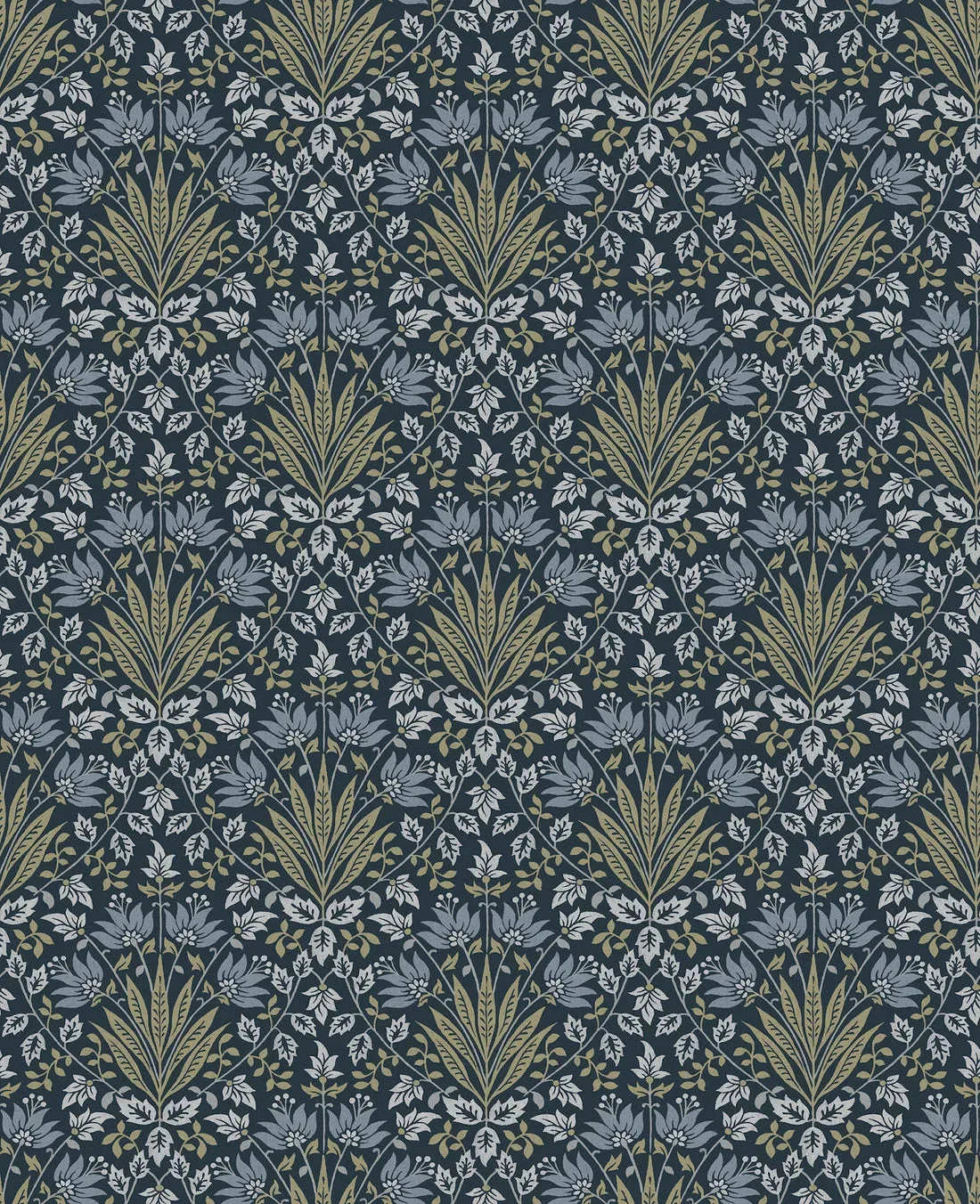 York Chris Loves Julia Woodbury Floral Damask wallpaper pattern detail