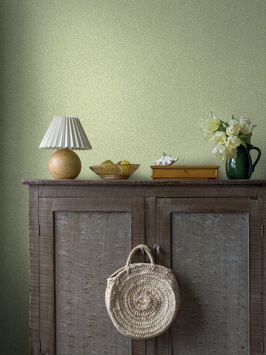 York Anna Fern Trail wallpaper styled interior