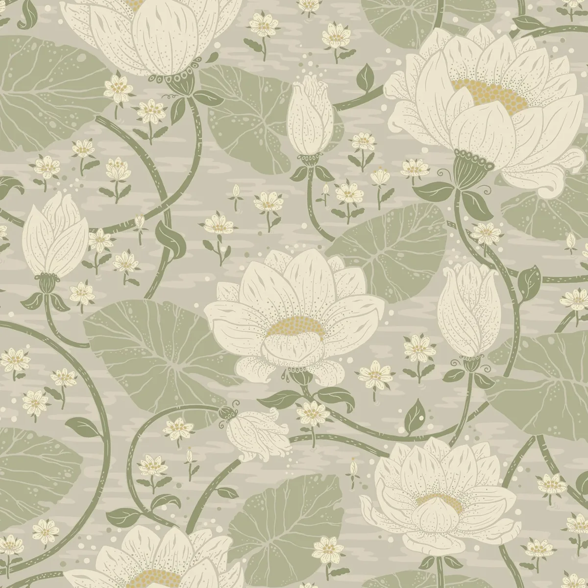 York Eva Lotus Dreams wallpaper pattern detail