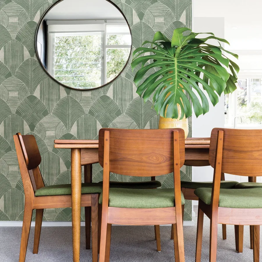 York Westport Geometric wallpaper styled interior