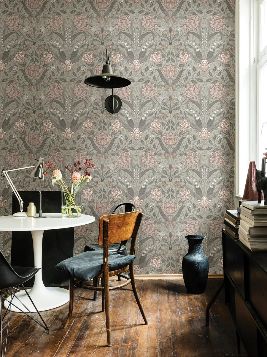 York Filippa wallpaper styled interior