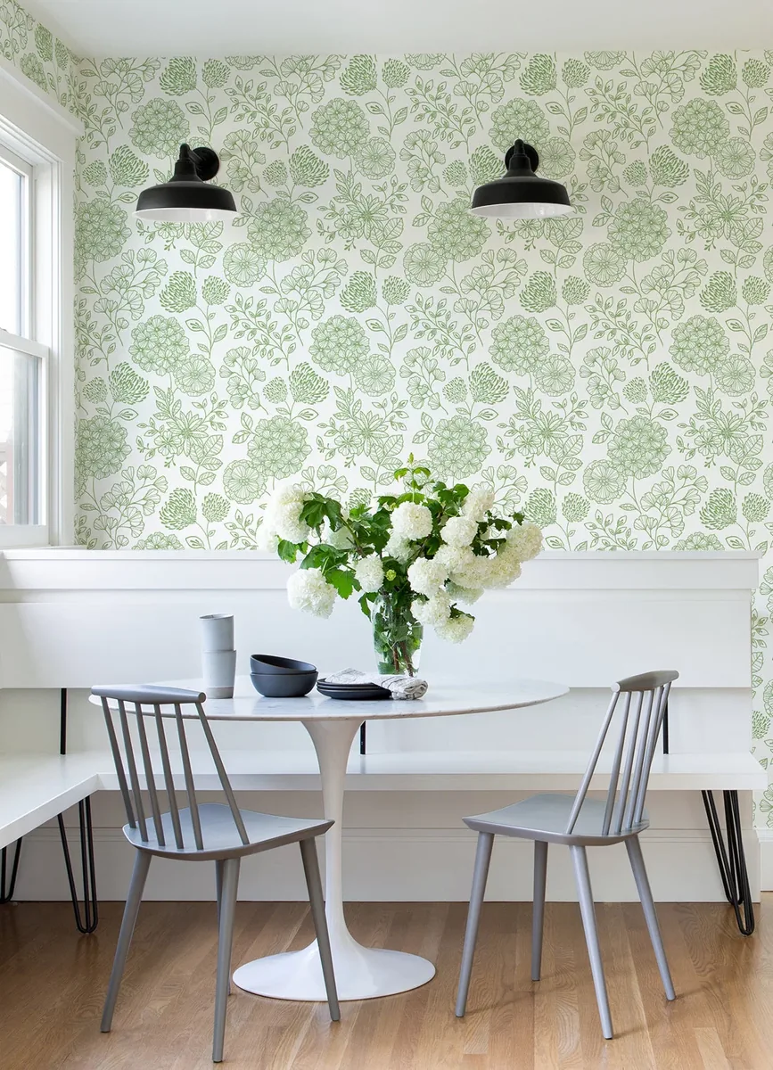 York Ada Floral wallpaper styled interior