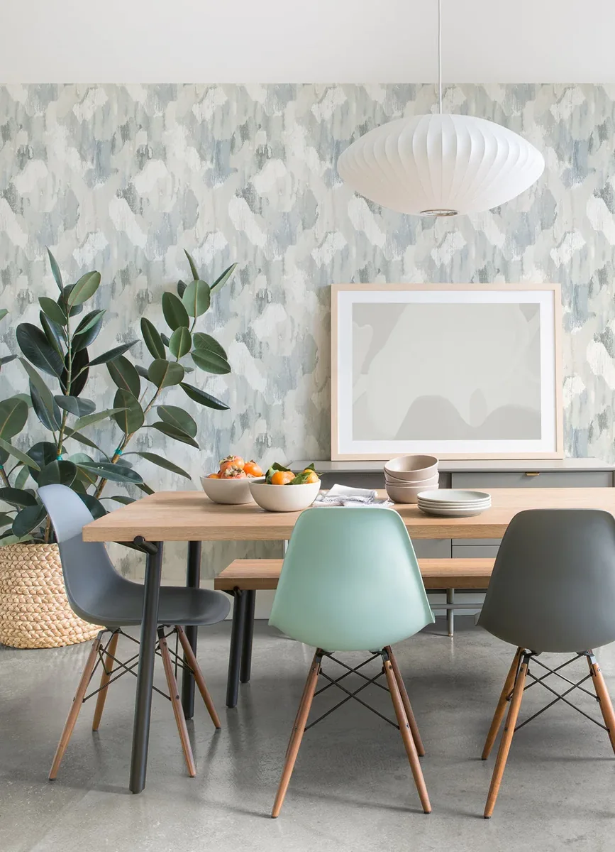 York Mahi Abstract wallpaper styled interior