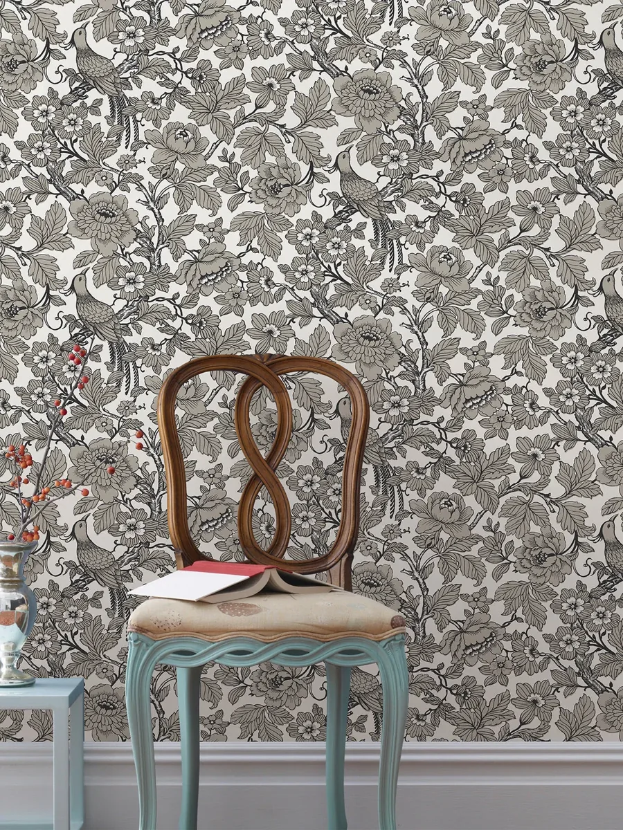 York Beaufort Peony Chinoiserie wallpaper styled interior