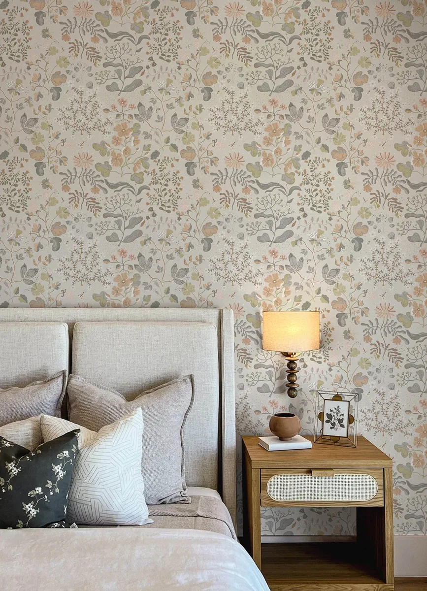 York Groh Floral wallpaper styled interior