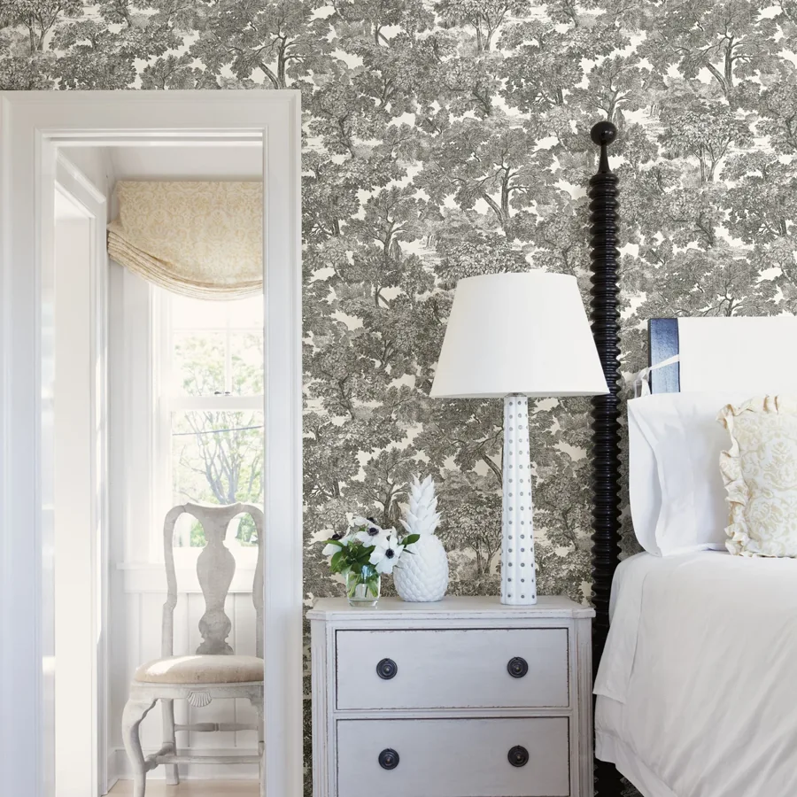 York Chesapeake Spinney wallpaper styled interior