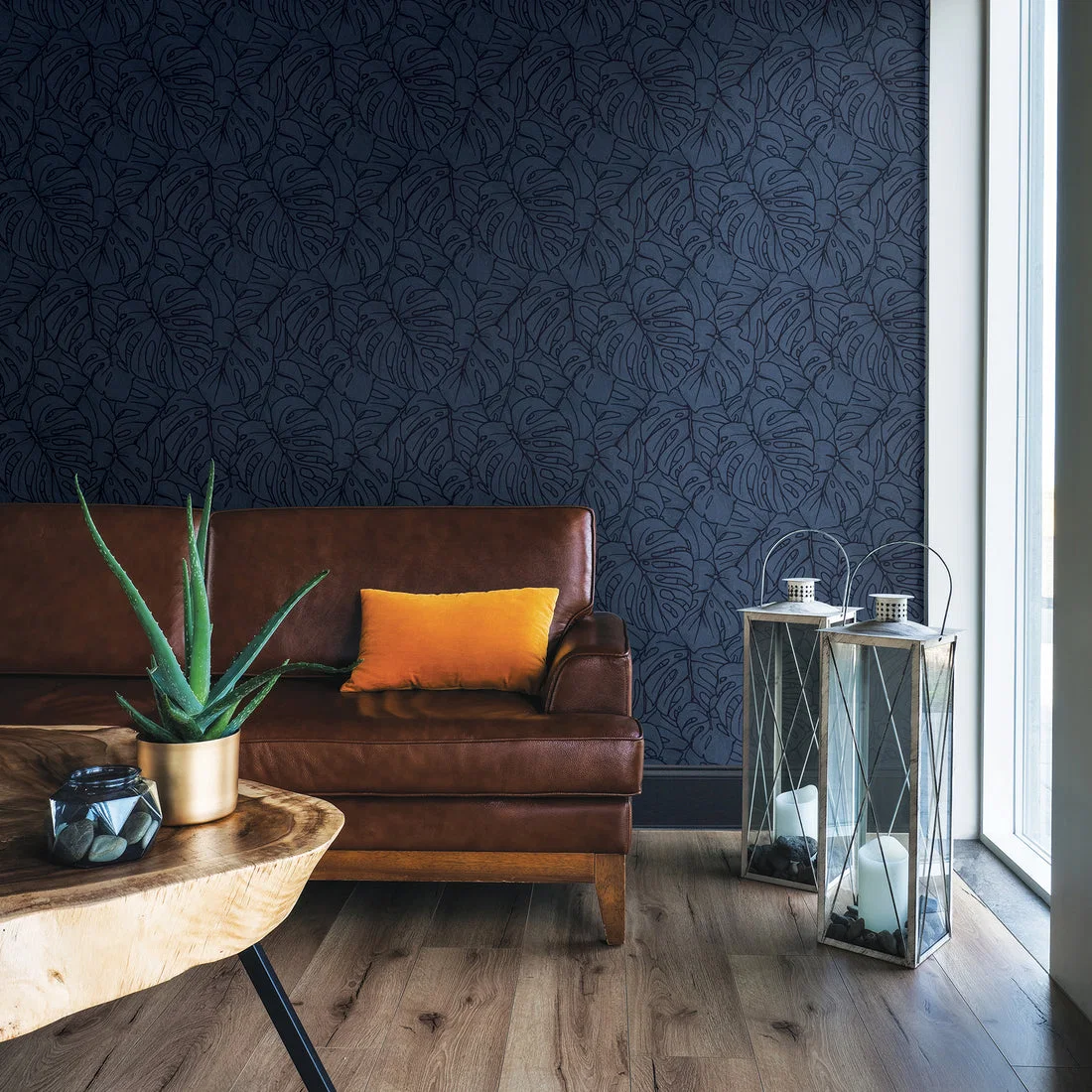 York Balboa Botanical wallpaper styled interior