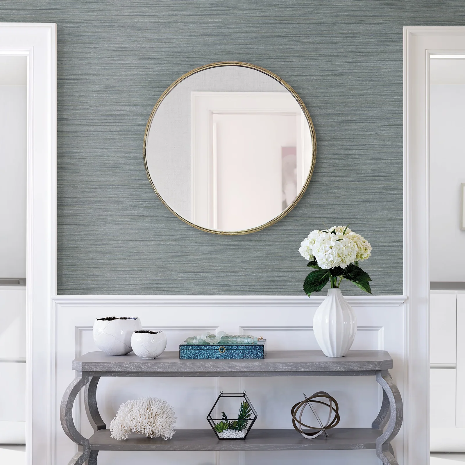 York Barnaby wallpaper styled interior
