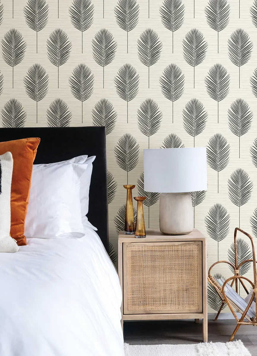 York Bali Fern wallpaper styled interior