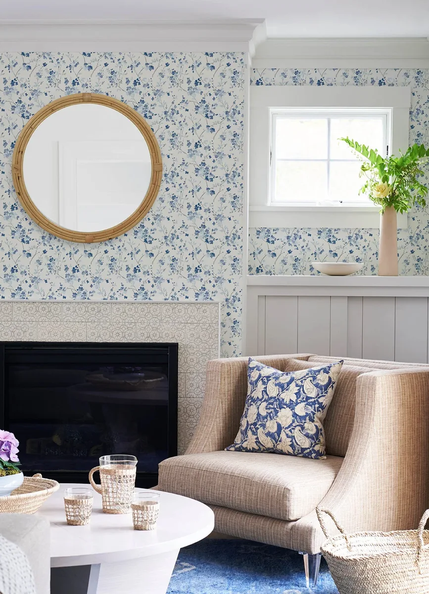 York Chesapeake Glinda Floral Trail wallpaper styled interior