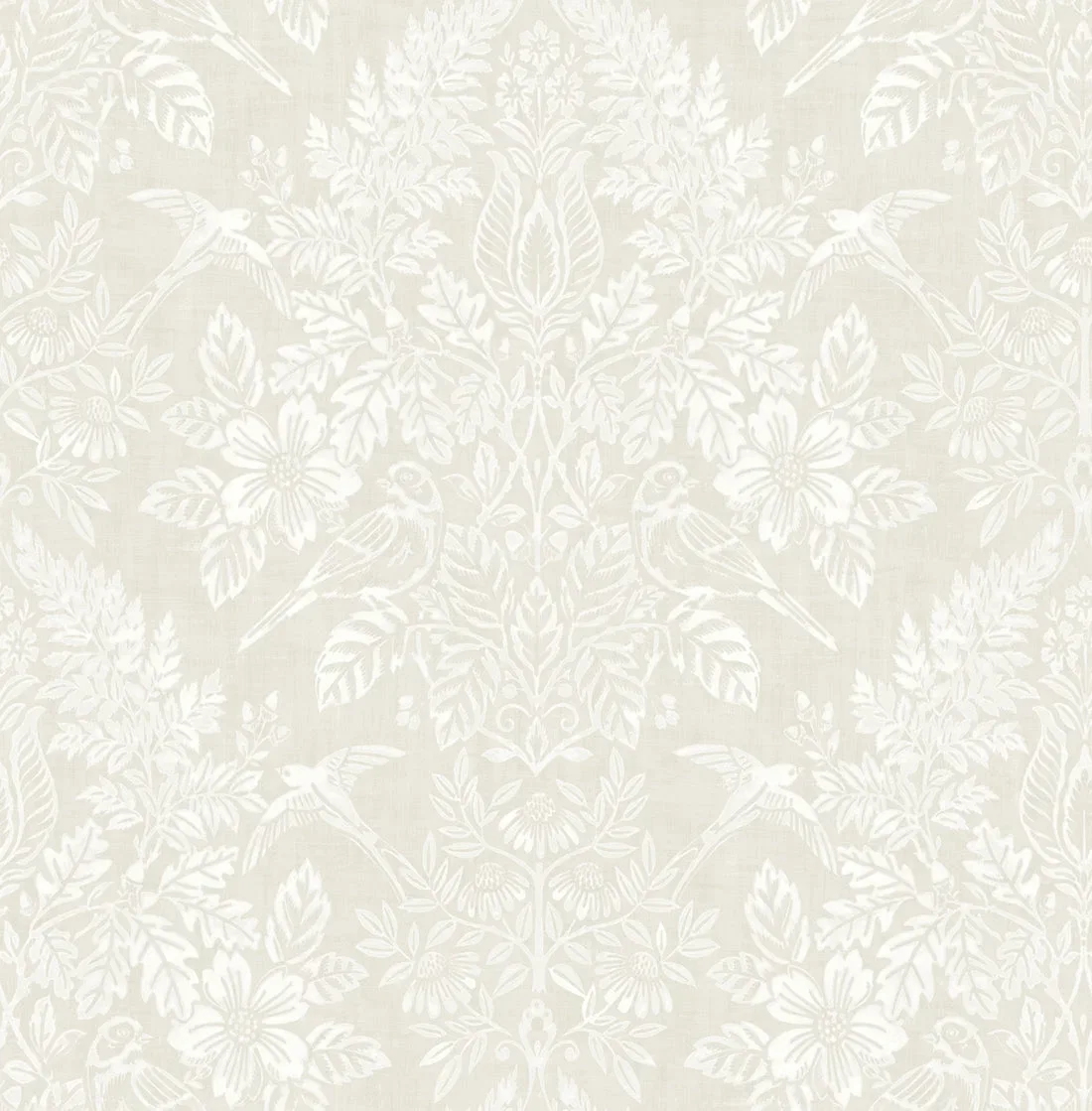York Chris Loves Julia Finch Woodland Damask wallpaper pattern detail