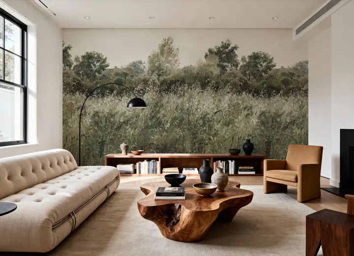 Meadow Whisper, Grass Green wallpaper, view 1