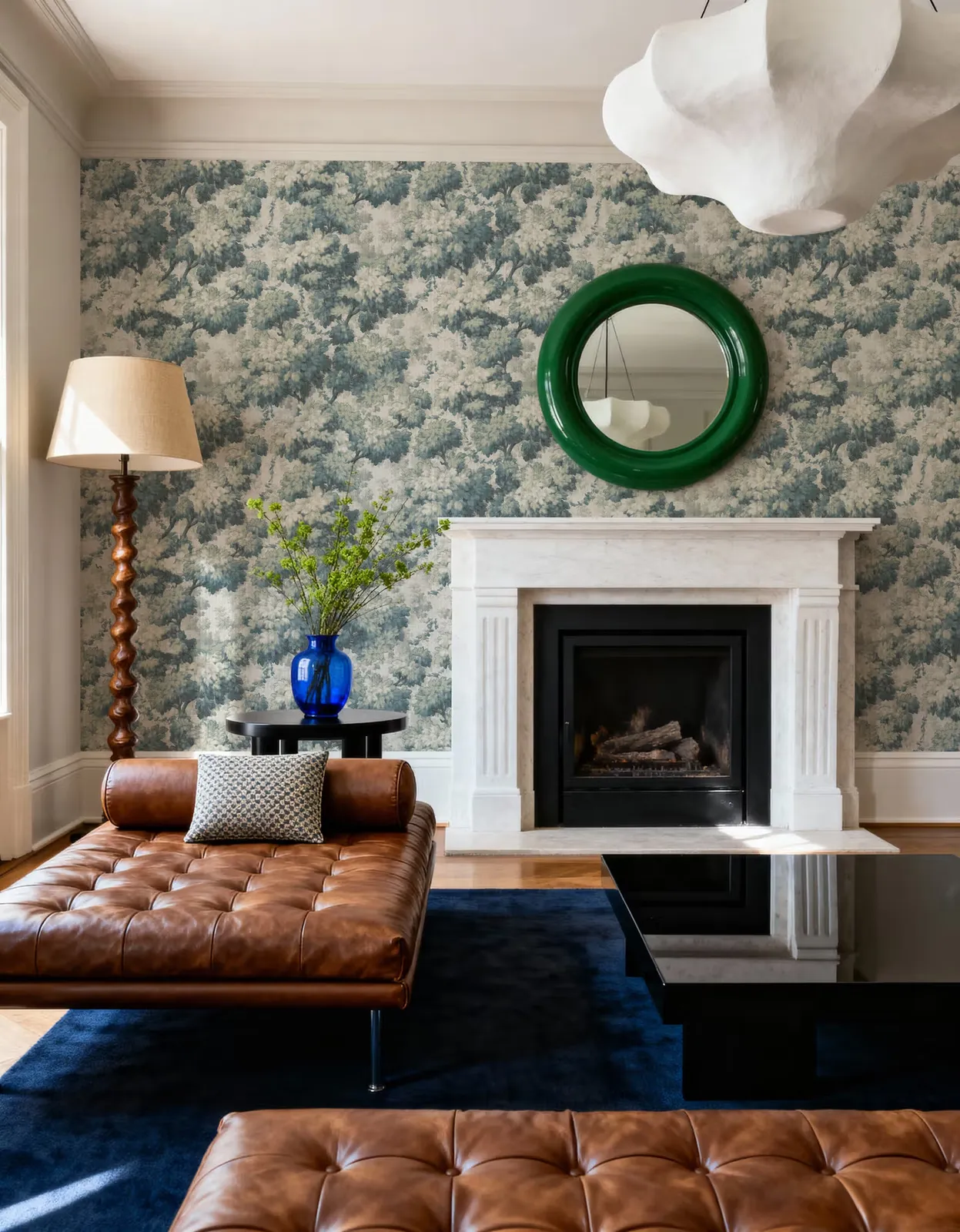 Greenwood Linden, Soft Teal wallpaper, view 1