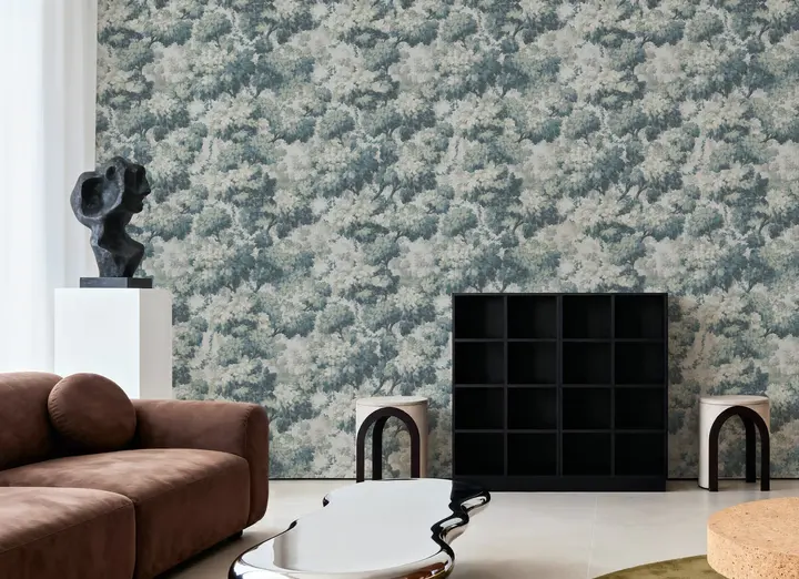 Greenwood Linden, Soft Teal wallpaper, view 3