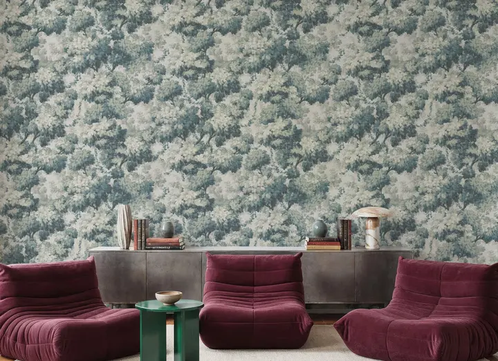 Greenwood Linden, Soft Teal wallpaper, view 4