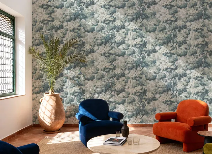 Greenwood Linden, Soft Teal wallpaper, view 5