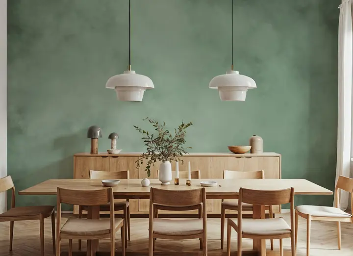 Soft Fog, Moss Green wallpaper, view 3