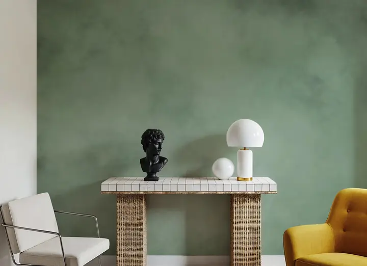 Soft Fog, Moss Green wallpaper, view 4