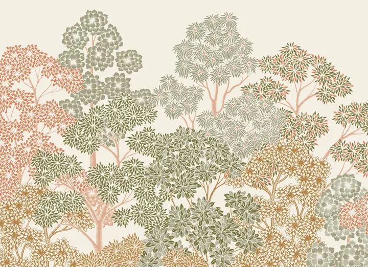 Overleaf Woodland, Green wallpaper, view 7