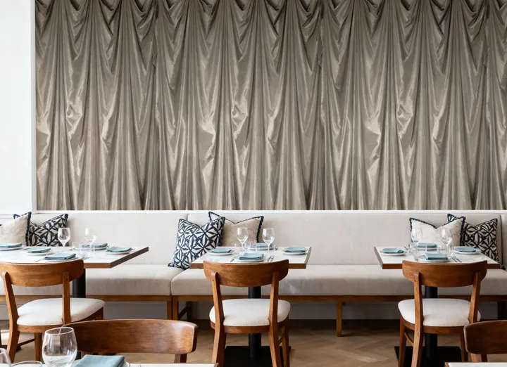 Medici Drapes, Beige wallpaper, view 4