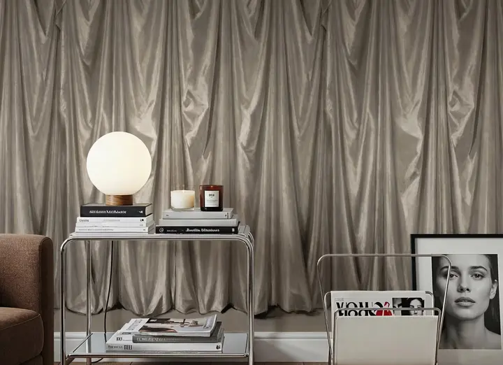 Medici Drapes, Beige wallpaper, view 5