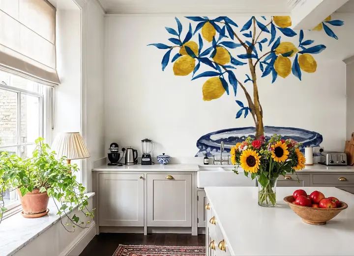 Lemon Tree in Chinoserie wallpaper, view 2