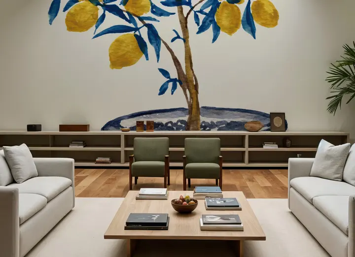Lemon Tree in Chinoserie wallpaper, view 3