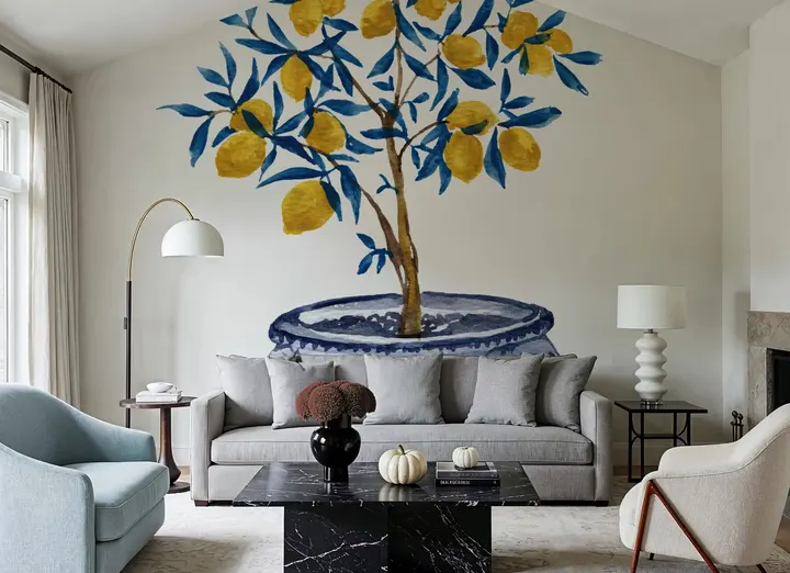 Lemon Tree in Chinoserie wallpaper, view 4