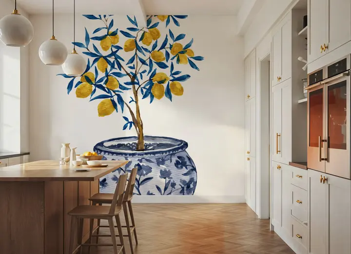 Lemon Tree in Chinoserie wallpaper, view 5