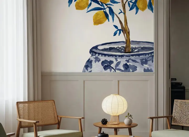 Lemon Tree in Chinoserie wallpaper, view 6