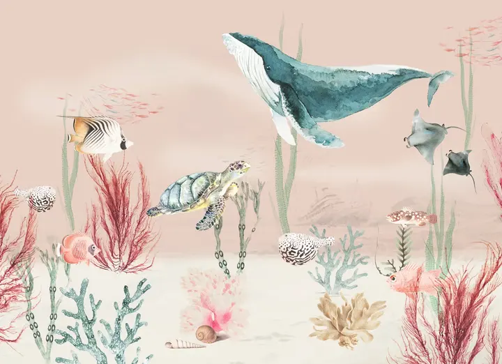 Aqua Adventure Blush wallpaper, view 7