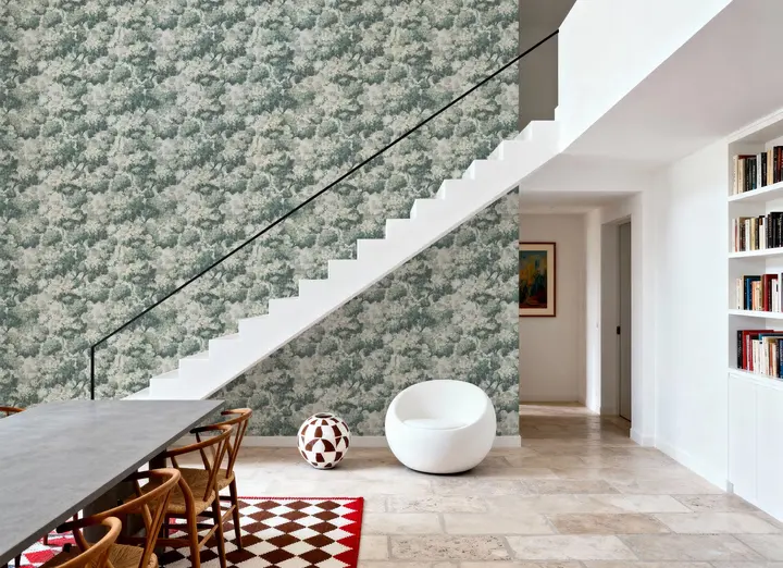 Greenwood Linden, Dusty Green wallpaper, view 1