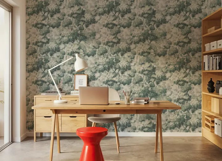 Greenwood Linden, Dusty Green wallpaper, view 4