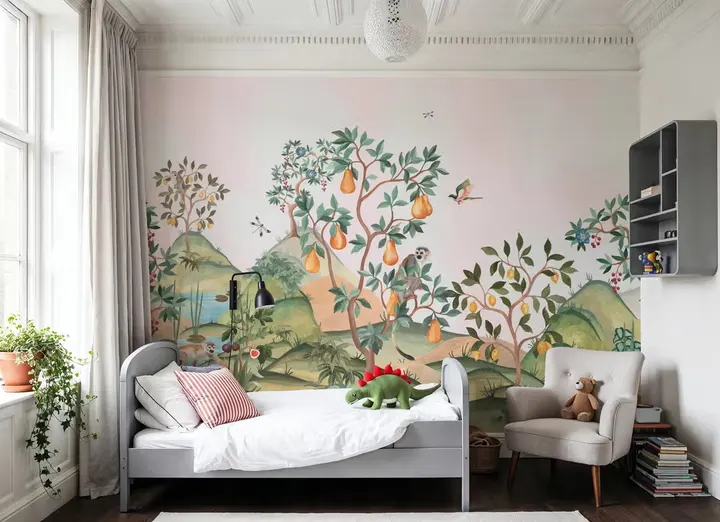 Orchard Reverie, Soft Pink wallpaper, view 2