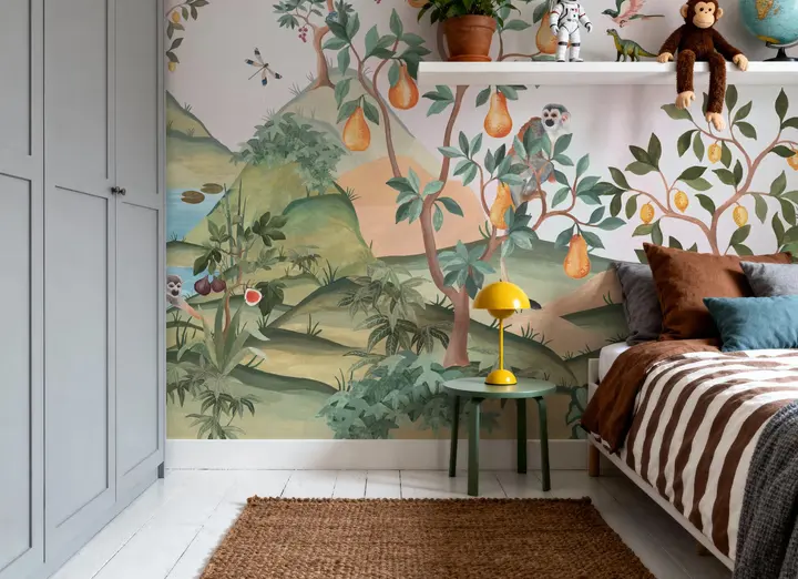 Orchard Reverie, Soft Pink wallpaper, view 5