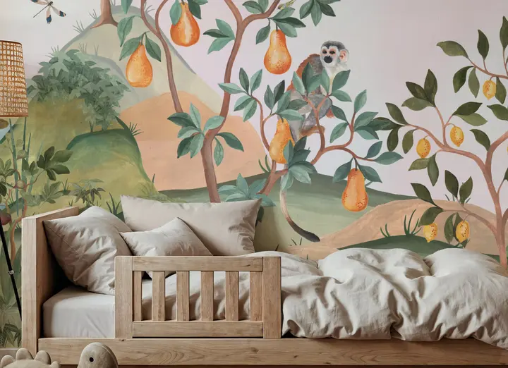 Orchard Reverie, Soft Pink wallpaper, view 6