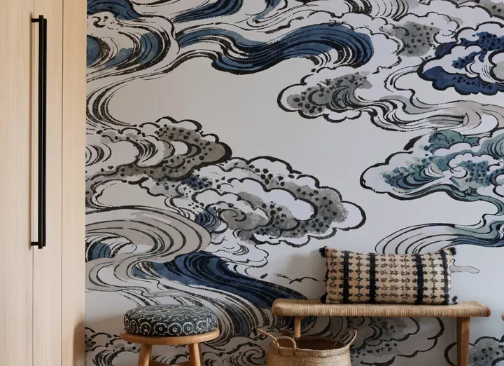 Ukiyo-e Clouds, Blues wallpaper, view 4