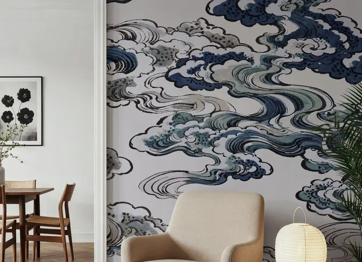 Ukiyo-e Clouds, Blues wallpaper, view 6