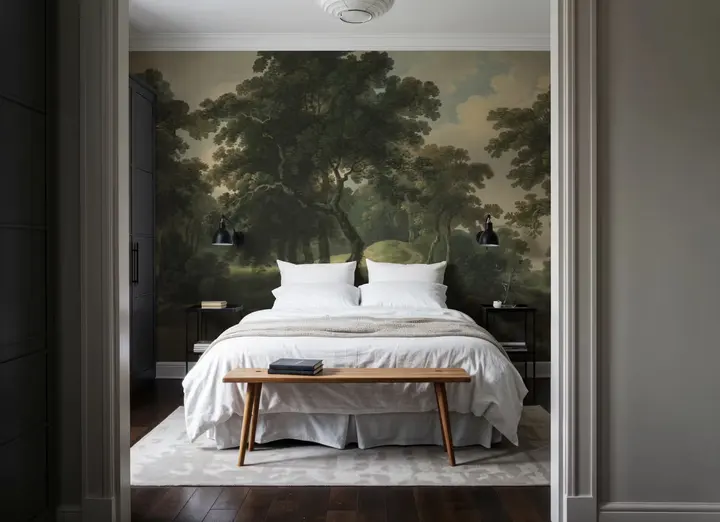 Historic Lands, Forest Green wallpaper, view 2