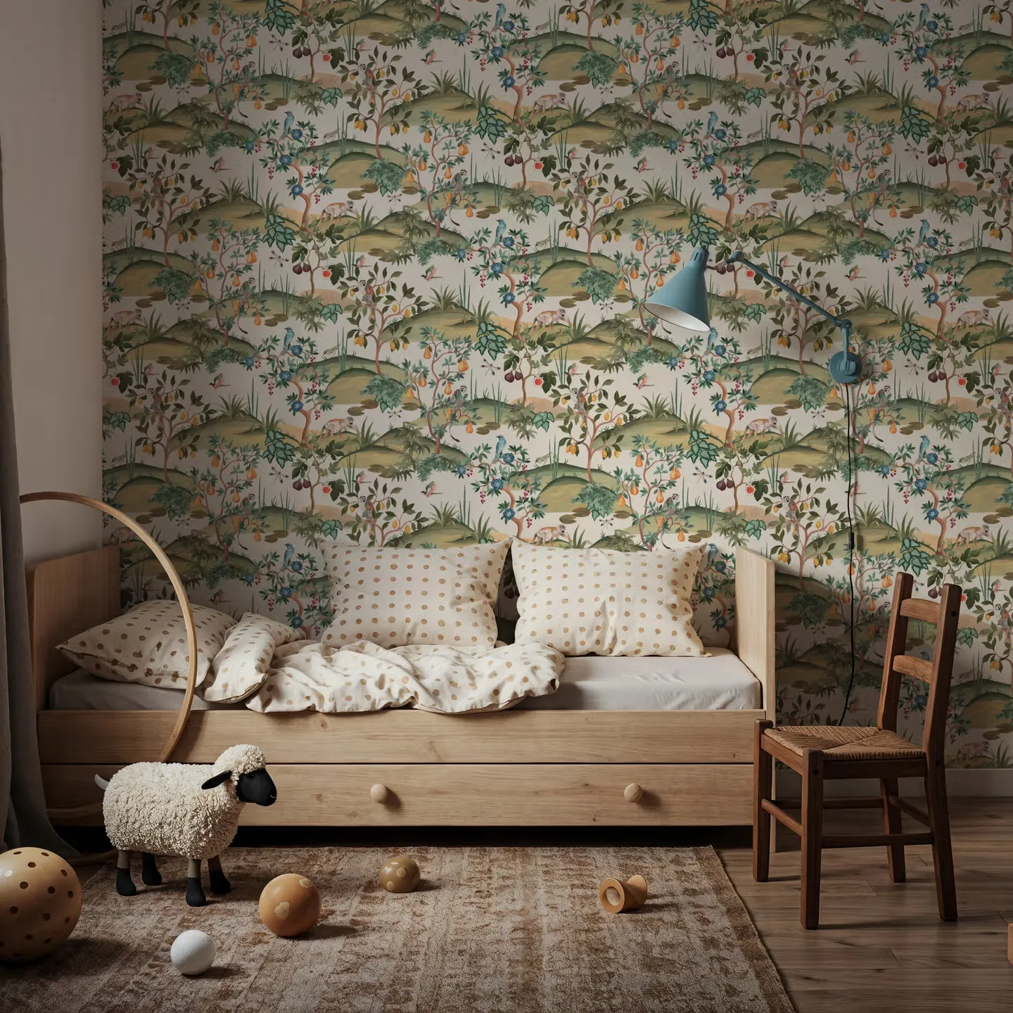 Orchard Reverie Pattern, Cream wallpaper, view 1
