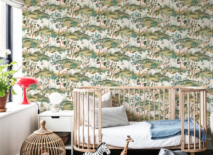 Orchard Reverie Pattern, Cream wallpaper, view 3
