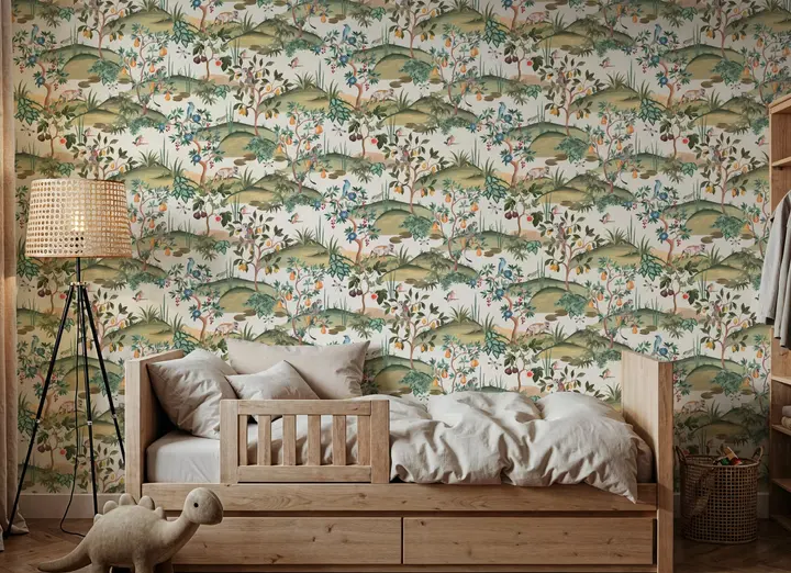Orchard Reverie Pattern, Cream wallpaper, view 4